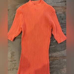 🧡🤎🧶OBR Rust Yam🍠Cotton Rib Mock Turtleneck Sweater